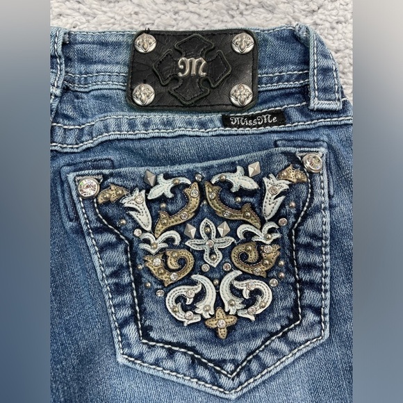 Miss Me Jeans Womens 25 Signature Cuffed Capri Style # JP5395P2 Pedal Pushers - Picture 5 of 6